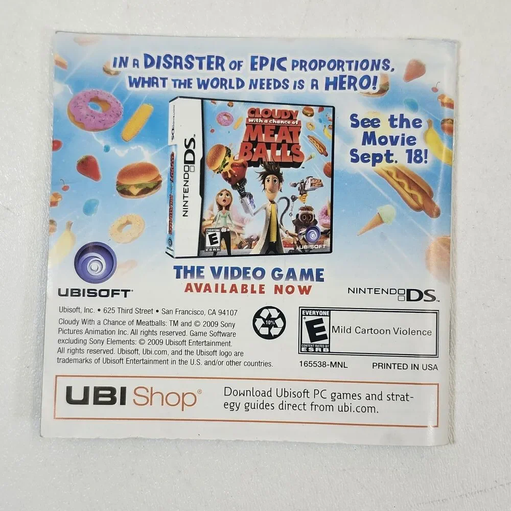 Rabbids Go Home Nintendo DS Game 2009 Cartridge Manual